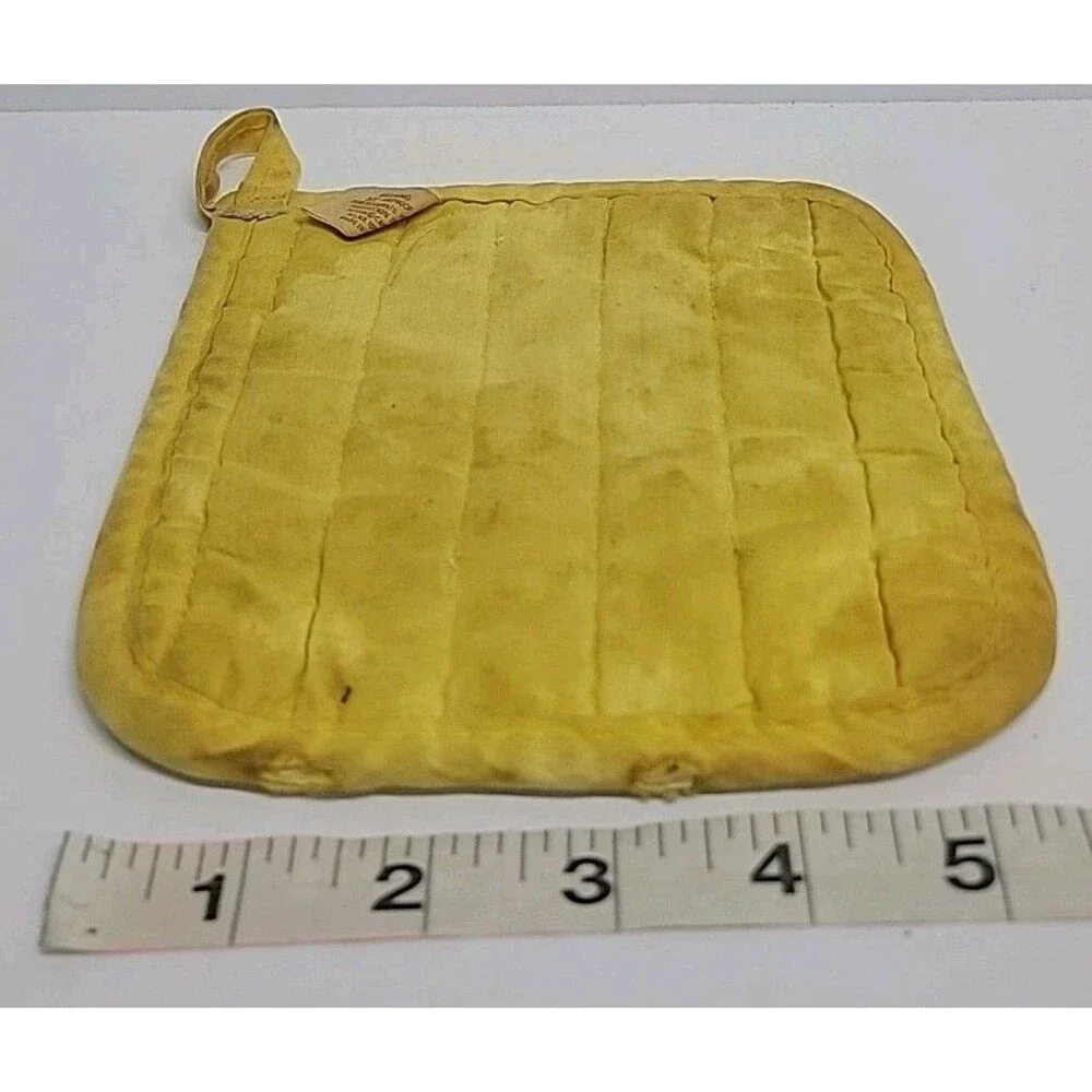 Vintage Yellow Mushroom Pot Holder Cannon Distressed USA‎